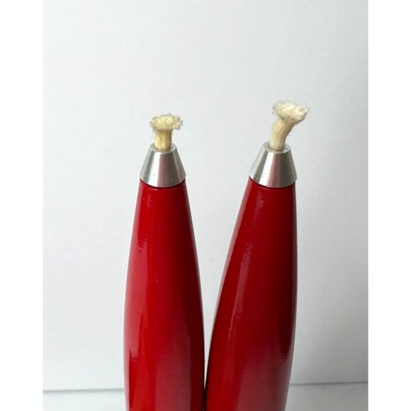 Vintage Set Of 2 12" Red Lifetime Candles CIR-495 In Original Box Never Used - Picture 8 of 9